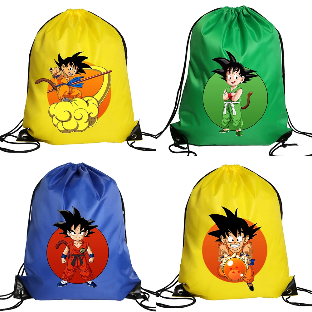 Drawstring Gym Bag - 드래곤볼 폴리에스터 드로스트링 백 손오공 짐