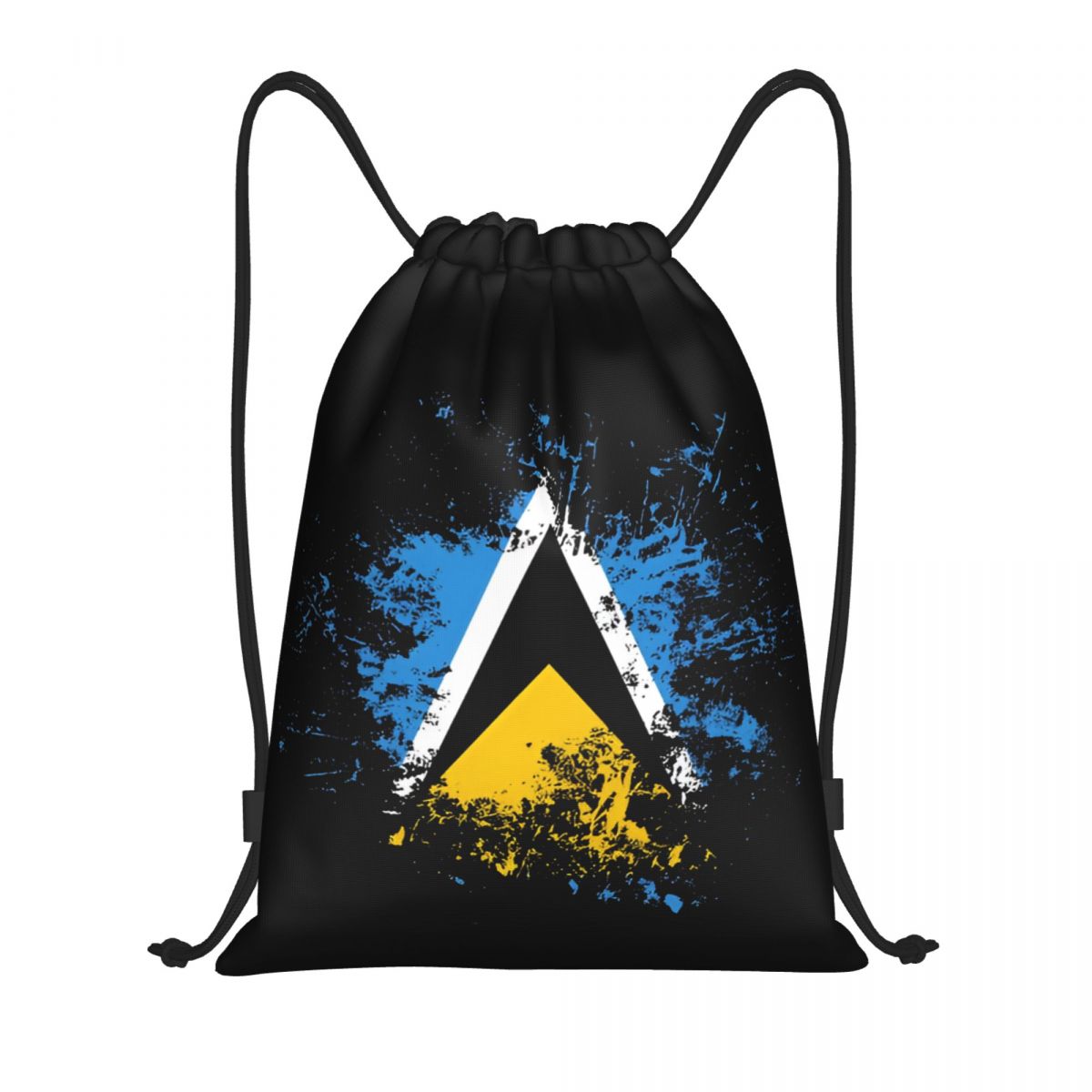 Drawstring Gym Bag - 세인트 루시아 국가 국기 수채화 드로스트링
