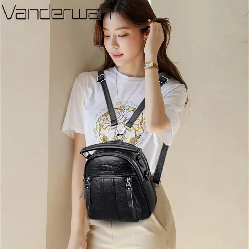 4 인 1 다기능 가죽 백팩 여성용, 숄더백 패션 숙녀 - Mini Backpack Purse 리뷰 및 가격