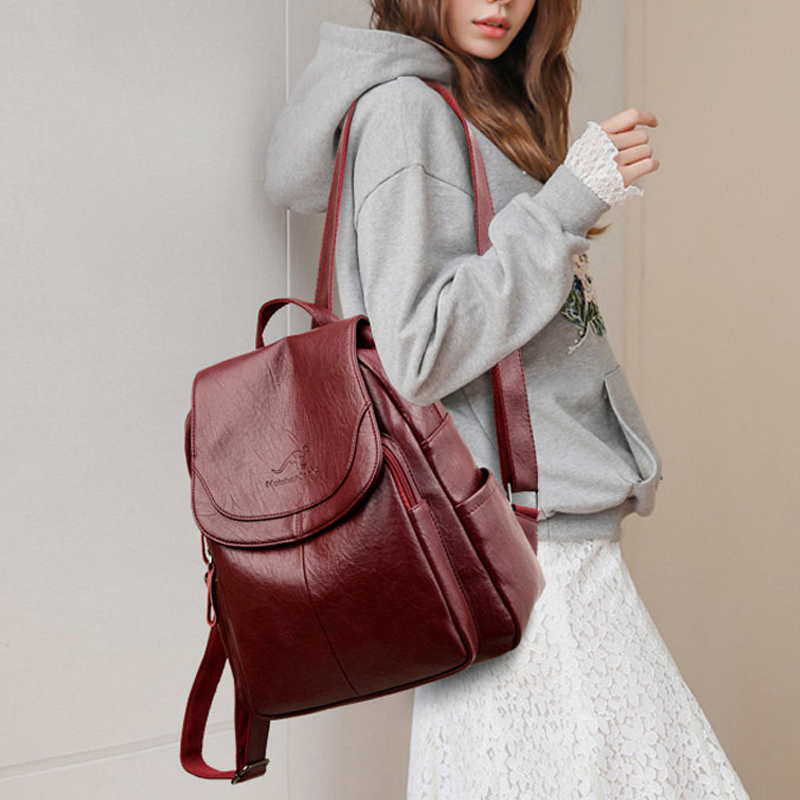9 색 여성 부드러운 가죽 배낭 빈티지 여성 어깨 가방 - Leather Backpack Vintage 리뷰 및 가격