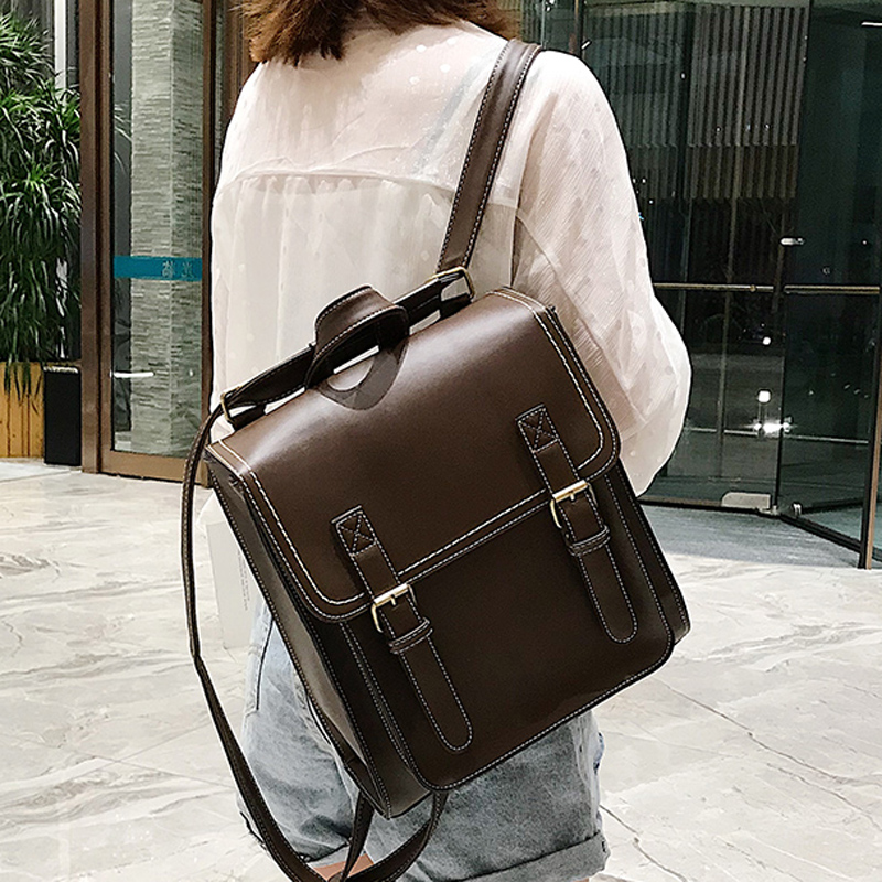 빈티지 배낭 여성 Pu 가죽 가방 여성 배낭 패션 학교 - Leather Backpack Vintage 리뷰 및 가격