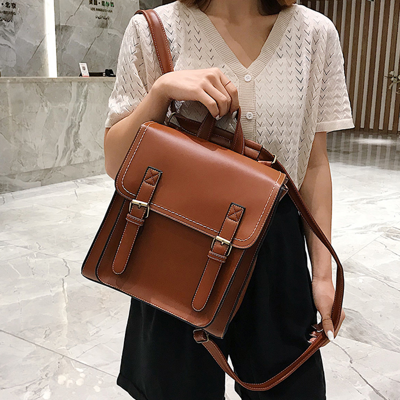빈티지 배낭 여성 Pu 가죽 가방 여성 배낭 패션 학교 - Leather Backpack Vintage 리뷰 및 가격