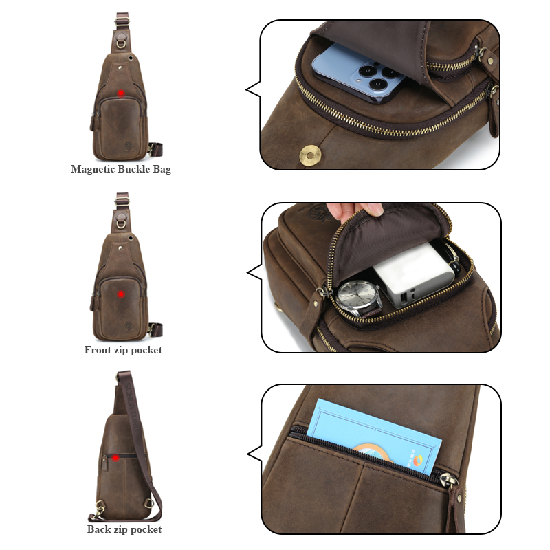 SCHLATUM 100% 정품 가죽 가슴 가방 캐주얼  - Leather Backpack Vintage 리뷰 및 가격
