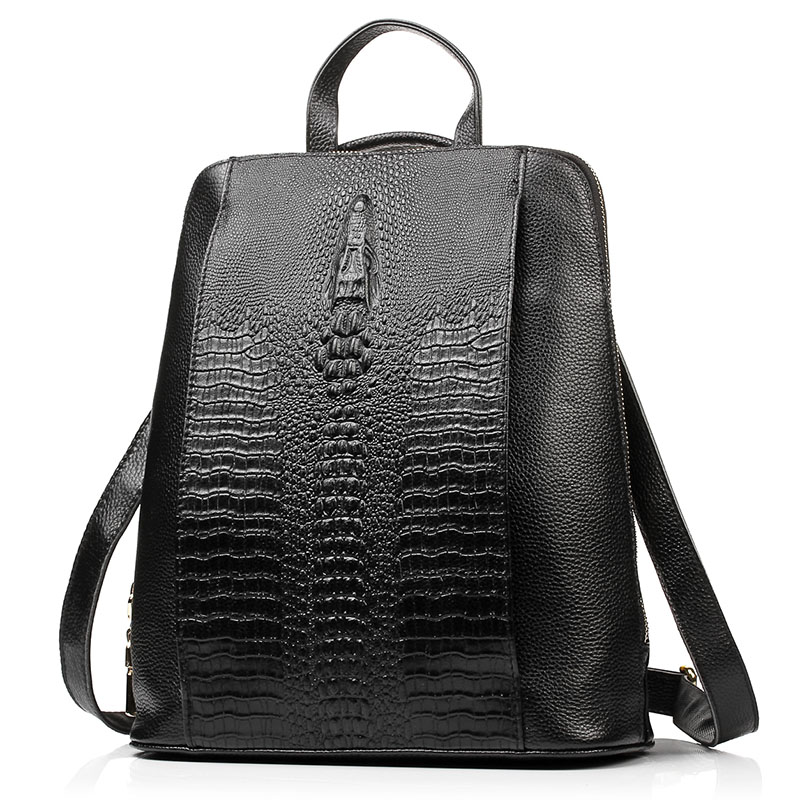 Zency 100% 정품 가죽 배낭 숙녀 악어 패턴 여 - Fashion Backpack Women 리뷰 및 가격