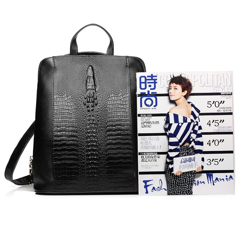 Zency 100% 정품 가죽 배낭 숙녀 악어 패턴 여 - Fashion Backpack Women 리뷰 및 가격