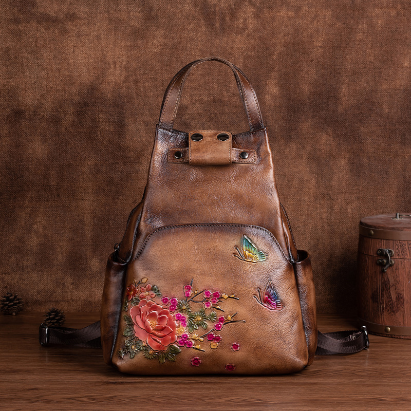 Johnature 정품 가죽 엠보싱 숄더 백 여성 배낭 - Leather Backpack Vintage 리뷰 및 가격