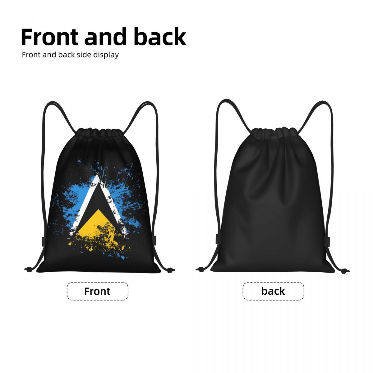세인트 루시아 국가 국기 수채화 드로스트링 배낭 여성  - Drawstring Gym Bag 리뷰 및 가격