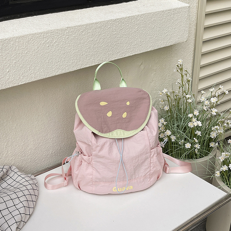 새로운 여성 여름 귀여운 만화 과일 프린트 도파민 작은 - Canvas Backpack Casual 리뷰 및 가격