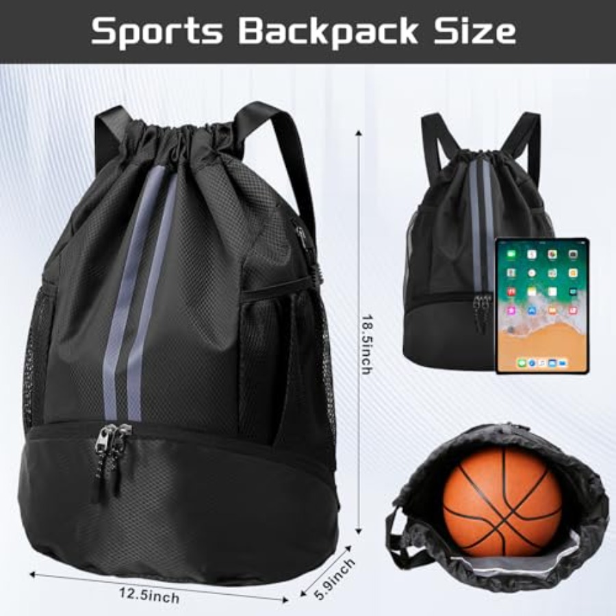 신발 수납공간이 있는 스포츠 드로스트링 백팩, 농구,  - Drawstring Gym Bag 리뷰 및 가격