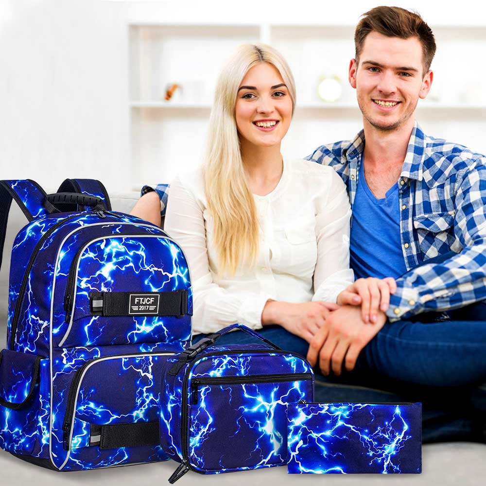 3PCS 번개 소년 배낭, 16 인치 학교 노트북 Bo - School Backpack Teen 리뷰 및 가격